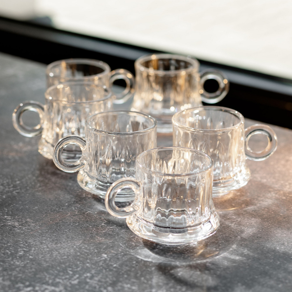 Yiwu Набір скляних чашок 6 шт. для чаю, кави 100 мл HP-YH-7 Киев - изображение 4