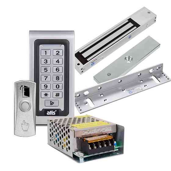 Комплект контролю доступу з кодовою клавіатурою ATIS AK-601W, електромагнітним замком Yli Electronic YM-280N, куточком Yli Electronic MBK-280NL, кнопк Київ