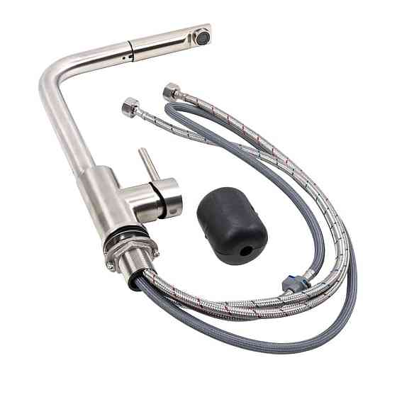 Кухонний змішувач з висувною лійкою VALESO Q411B нержавійка Коломыя