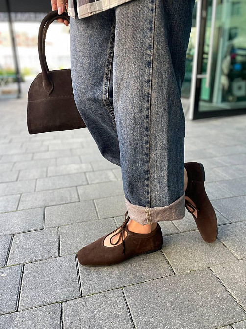SEE SEVEN Балетки жіночі SEE SEVEN 1770 шоколадні (весна-осінь, замша натуральна) (5848) Коломия - фото 5