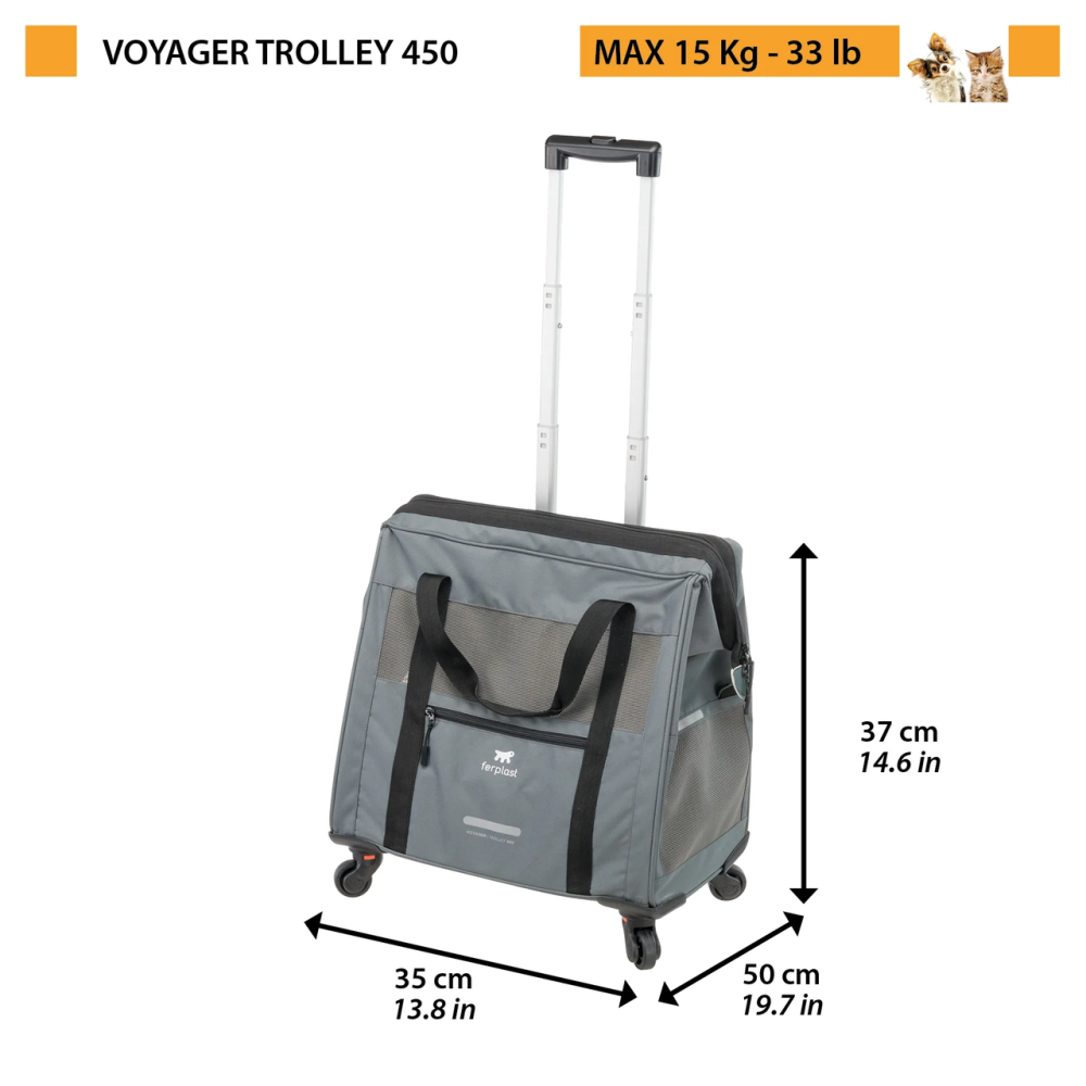 Тележка-перевозка на колесах для маленьких собак и кошек Ferplast Voyager Trolley (Ферпласт Вояжер Троллей) Запорожье - изображение 2