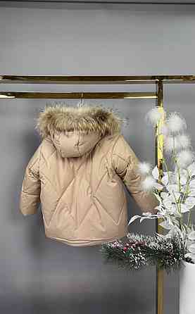 Детская зимняя куртка для девочки на 6,7,8 лет молочная Николаев