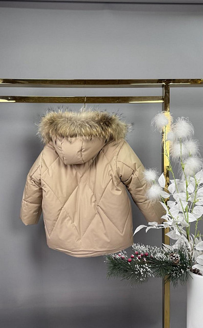Детская зимняя куртка для девочки на 6,7,8 лет молочная Николаев - изображение 3