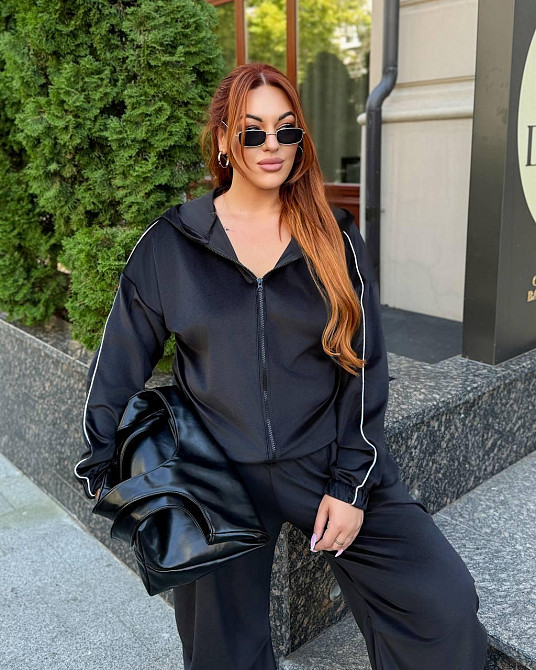 Жіночий стильний комфортний костюм двійка велюр спорт Premium Одеса - фото 2