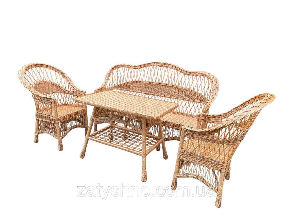 Меблі плетені з диваном з лози Київ - фото 5