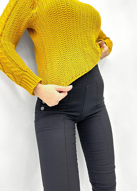 Демісезонні легінси лосини Daily джинс-коттон на флісі батал 50 Київ - фото 3