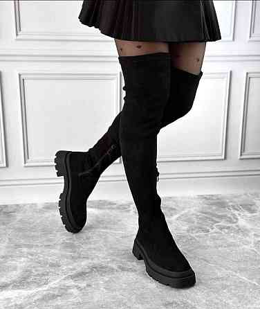 Ботфорты женские EDAN черные замша натуральная зима европух 58 см (5652) Коломия