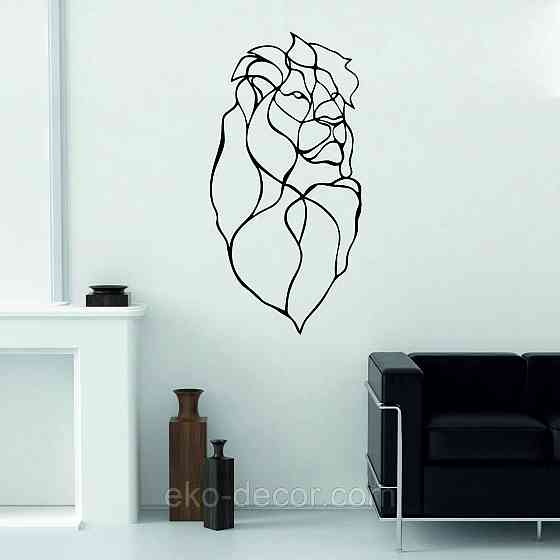 Настенный декор Панно «Лев» Декор на стену 110*50 см, Черный Киев