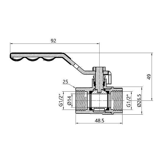Кран кульовий Thermo Alliance Standart 1/2" ВР для газу (важіль) SD600NG15PN40 Київ