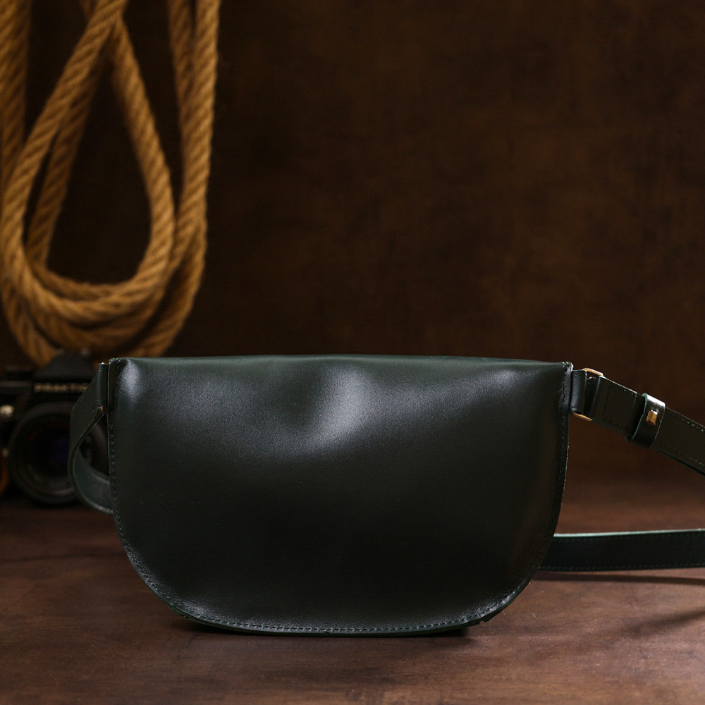 Кожаная женская сумка на пояс Shvigel 16390 Зеленый Киев - изображение 7