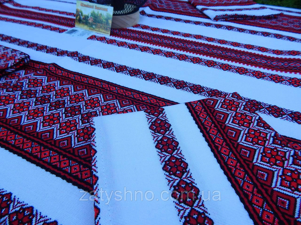 Яскраво червона вишита скатертина з серветками 230 *140 Київ - фото 6