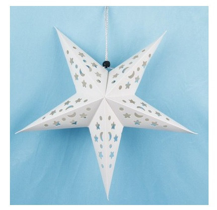 Звезда из бумаги объемная на елку 20 см белый Киев - изображение 1
