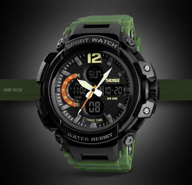 Мужские наручные часы Skmei 1343 Halk Зеленый Киев - изображение 5