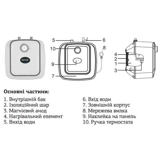 Водонагрівач "Під мийку" Mixxus EWH-0606 Small Under накопич. 6 л, мокр.тен 1,5 kW (WH0006) Київ