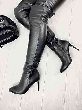 Nivelle Ботфорты женские NIVELLE черные натуральная кожа высота 51см обхват голени 35-37см кабл Коломия