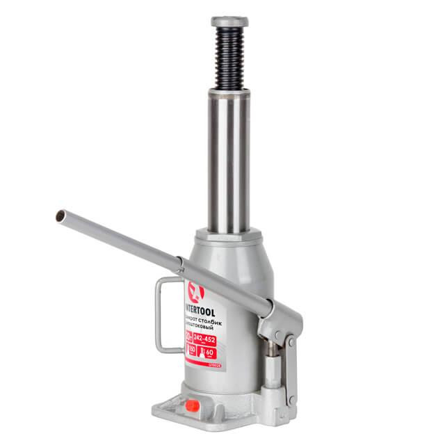Домкрат "стовпчик" одноштоковий 20т, 242-452 мм INTERTOOL GT0028 Київ - фото 5