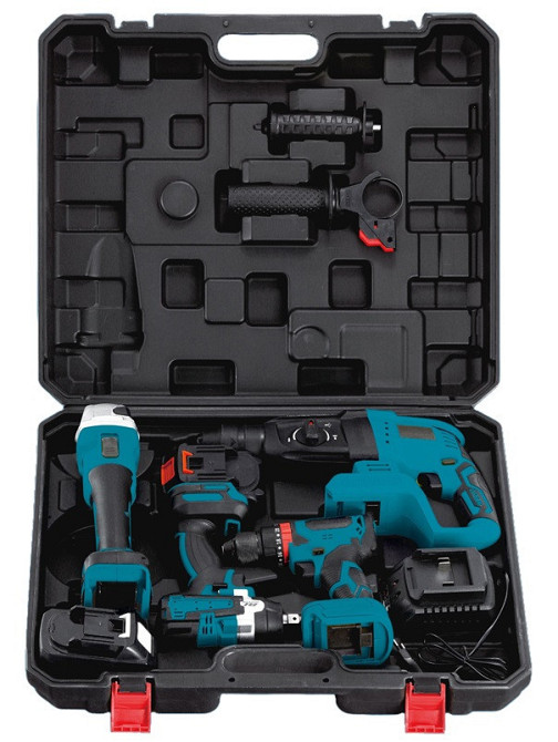 Акумуляторний набір інструментів BX-187G 4в1 48V 5Ah (шуруповерт, гайковерт, перфоратор, УШМ) Одеса - фото 2