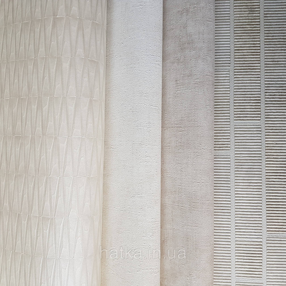 Шпалери вінілові на флізелін Rasch Factory 0.53х10,05 геометрія ромби смуги структурні молочні 428407 Київ - фото 2