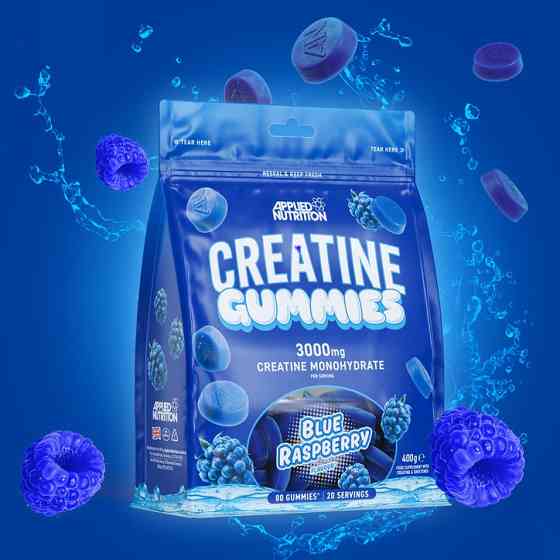 Креатин Applied Nutrition Creatine Monohydrate Gummies 3000 мг 80 желейок, Blue raspberry Луцьк