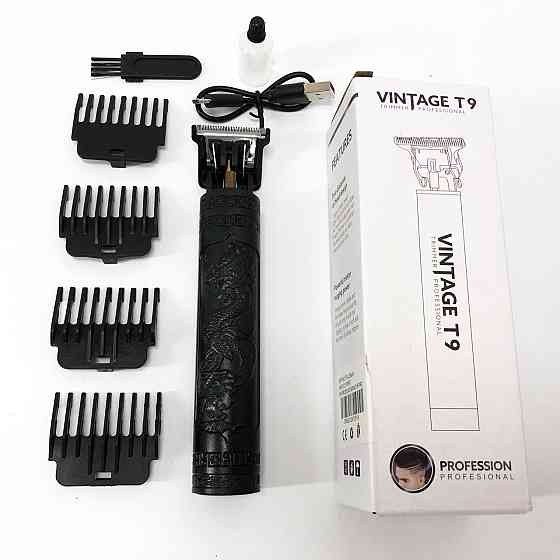 Машинка для стрижки волосся Vintage T9-2 BLACK AV-462 4 насадки Київ
