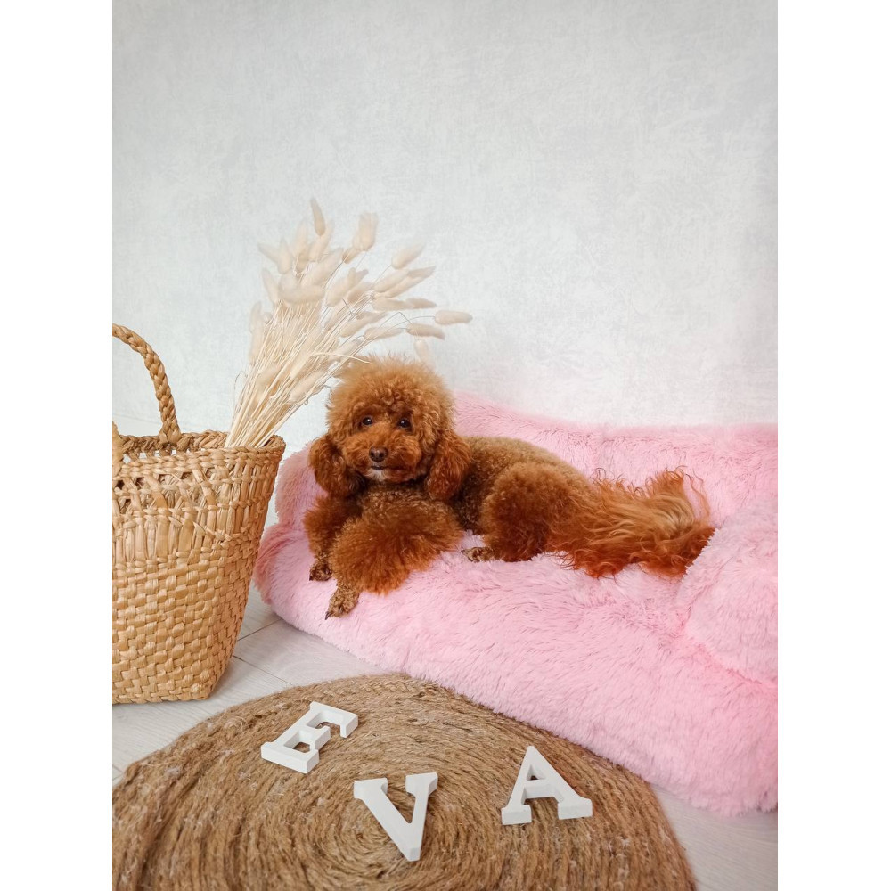 Хутряний диван лежак для собак і кішок спальне місце для тварин знімни Incor рожевий 10079 Київ - фото 9