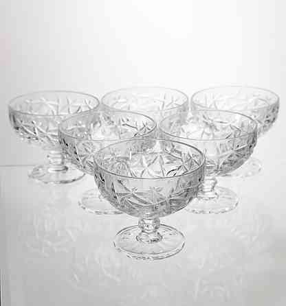 Набір креманок на ніжці 6 штук 340 мл скляні креманки для морозива жле та десертів HP-19-169 Коломыя