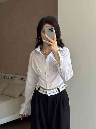 Жіноча базова приталена сороча з імітацією корсету котон Одеса