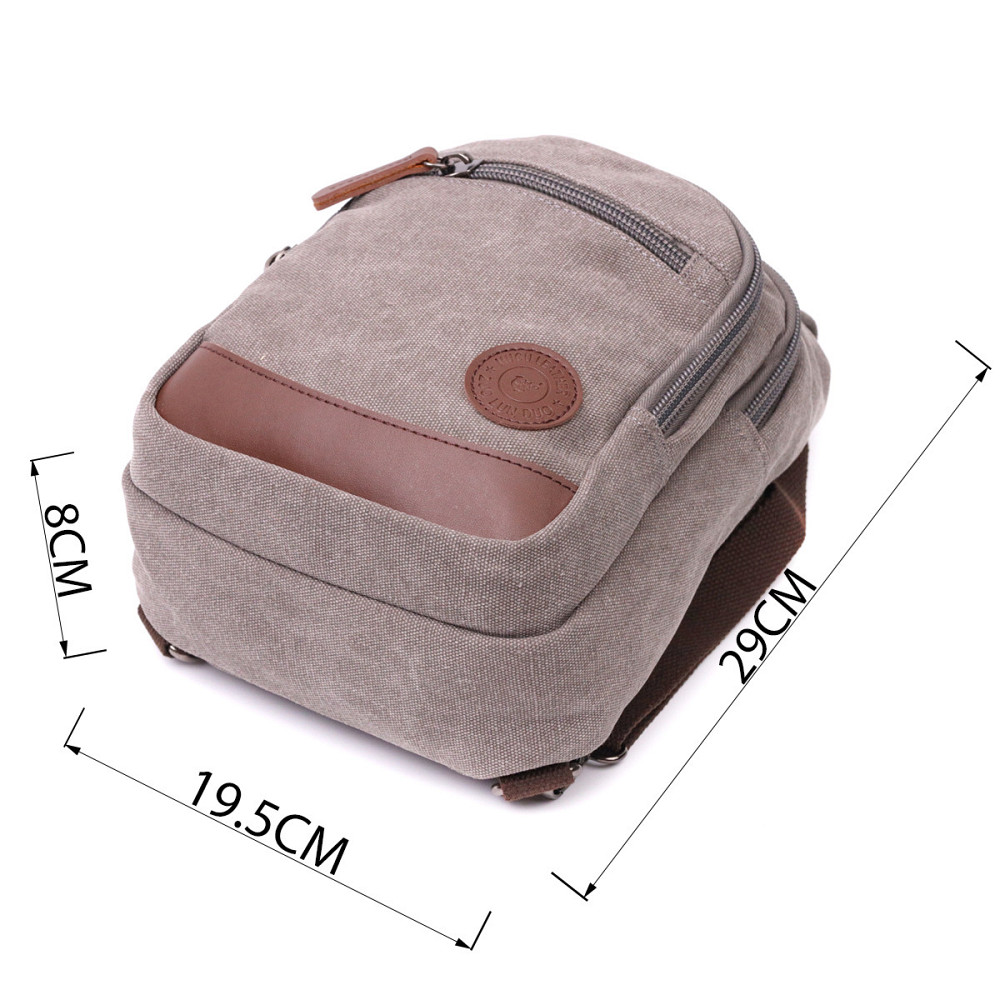 Чоловіча текстильна сумка через плече з ущільненою спинкою Сірий (Vintage) Київ - фото 7