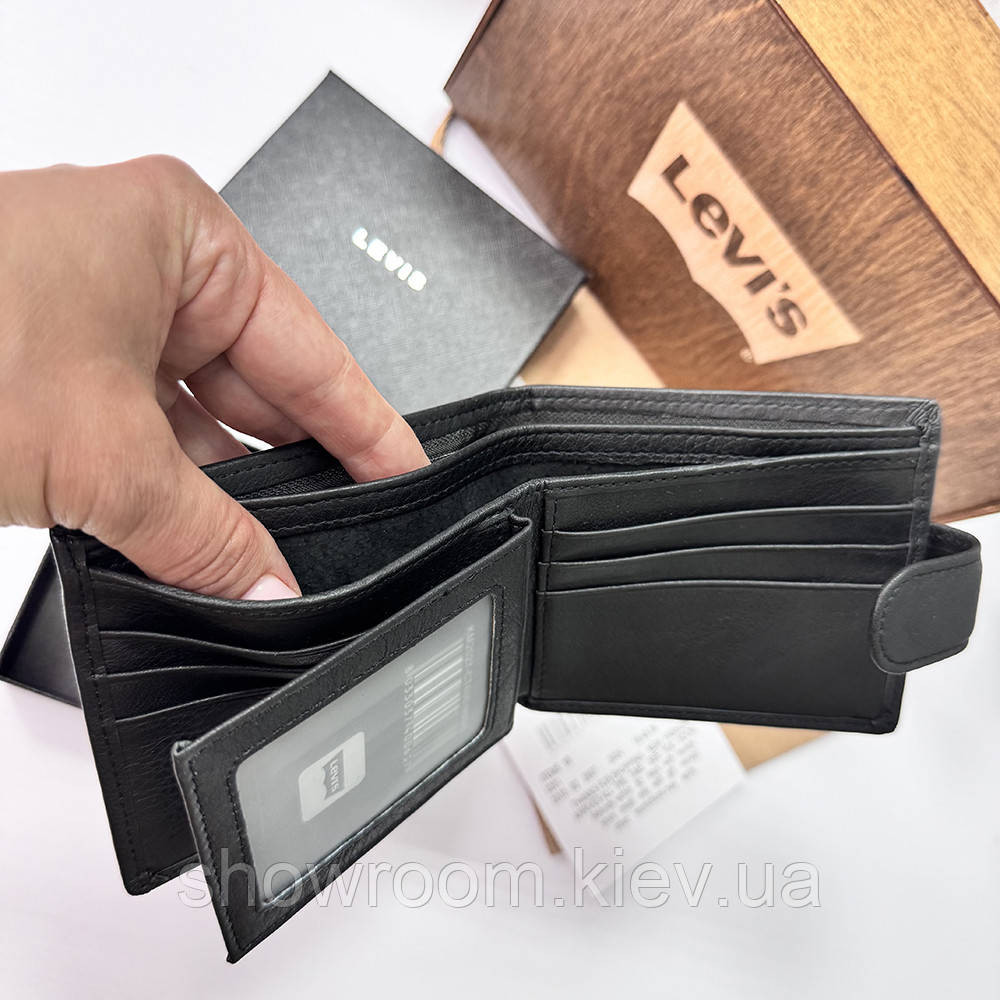 Мужской подарочный набор ремень и портмоне в деревянной коробке Levis (518) Киев - изображение 6