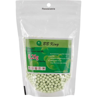 Страйкбольные шарики BB King Tracer Green 6мм 0,25г 2000шт/уп (1401.00.06) Винница - изображение 1