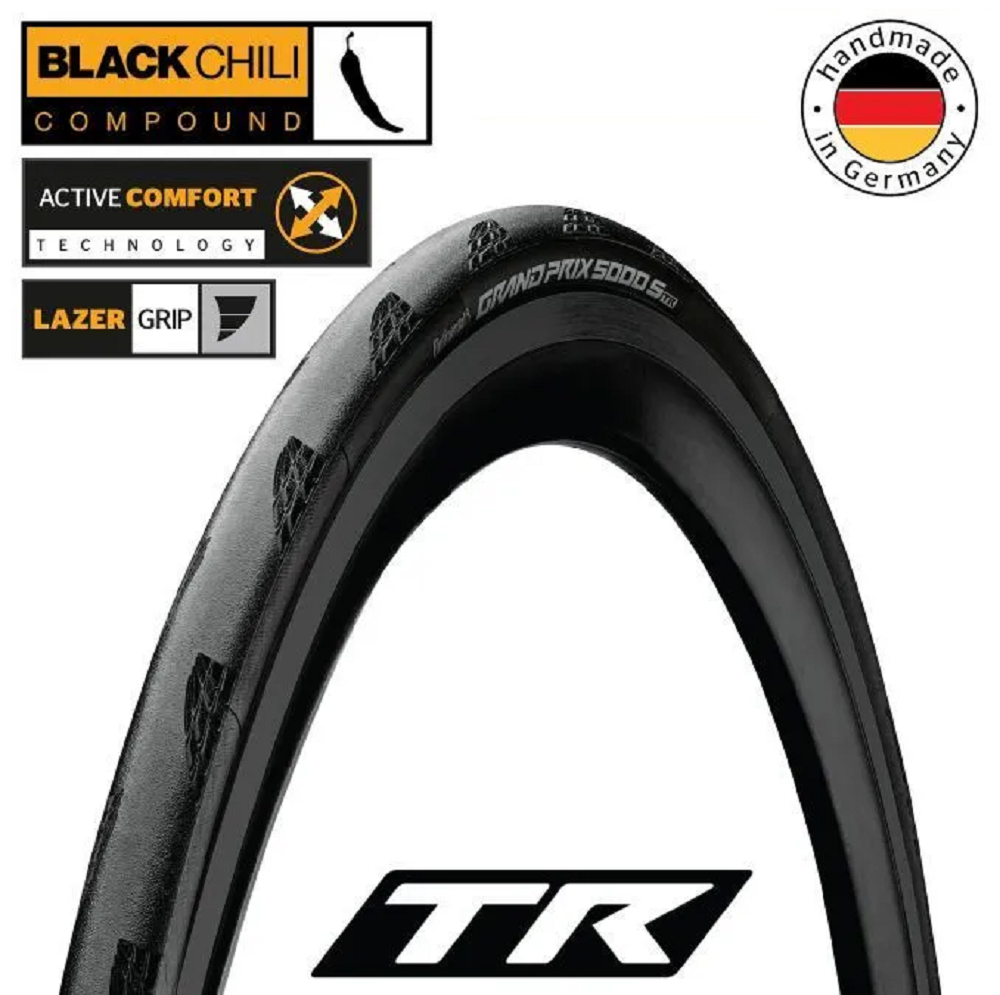 Покрышка бескамерная Continental Grand Prix 5000S TR 28" | 700 x 25C черная складная skin Киев - изображение 2