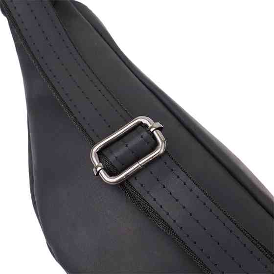 Чоловіча бананка з натуральної вінтажної шкіри Shvigel 23129 Чорний Київ