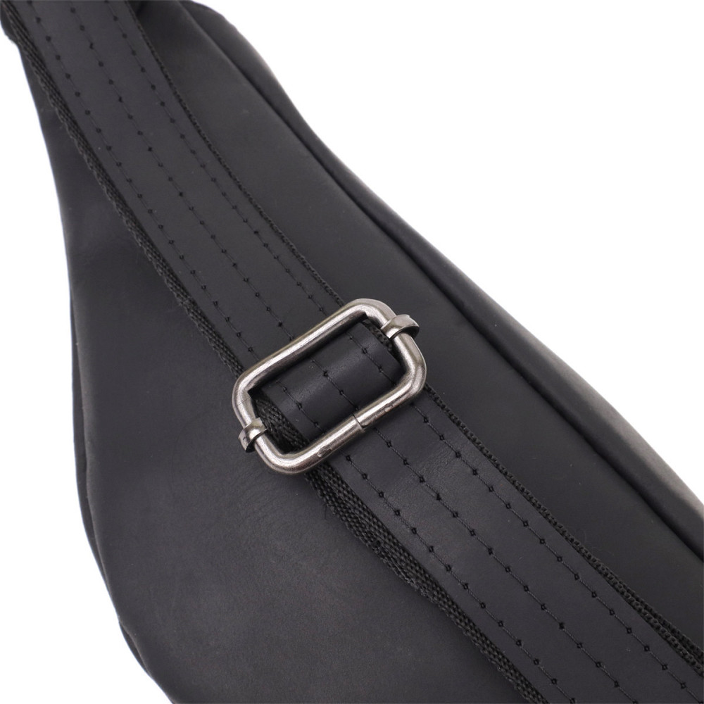 Чоловіча бананка з натуральної вінтажної шкіри Shvigel 23129 Чорний Київ - фото 5