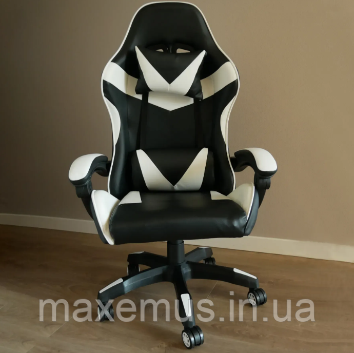 Кресло геймерское раскладное B 8 1 0 геймерский стул компьютерный с 2 подушками белый Мостиска - изображение 12