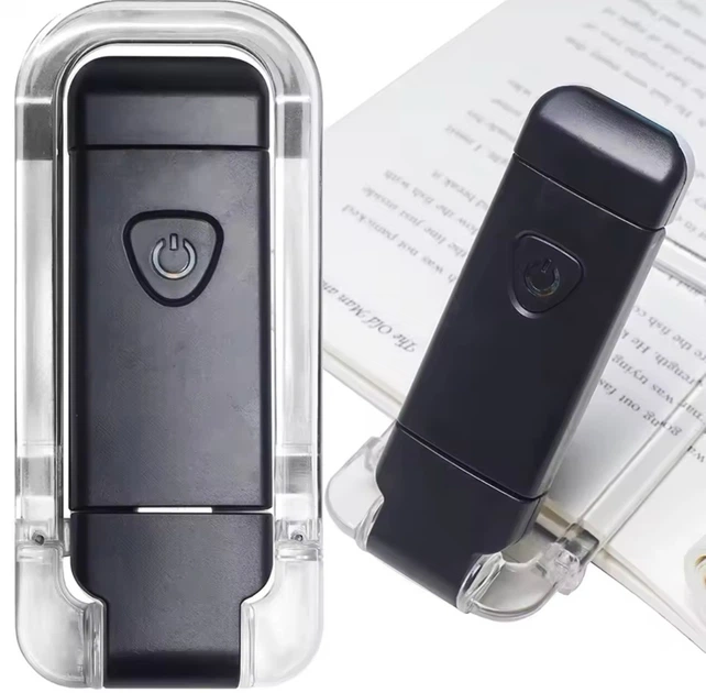 Акумуляторна LED лампа прищепка для читання USB, портативний ліхтарик для книги, 3 режими, чорна Київ - фото 6