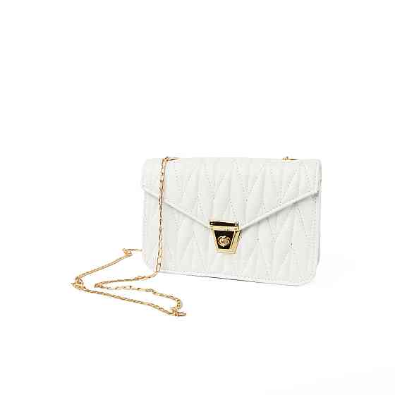 Сумка женская через плечо, сумочка калач со стеганым узором и ручкой-цепочкой, Белый Каменец-Подольский