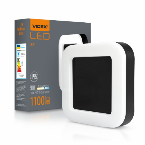 LED Світильник 15W 5000К 220V квадратний чорний ART VL-BHFS-155B Videx Житомир - изображение 1