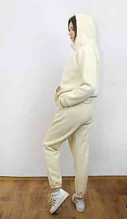 Костюм женский теплый спортивный на флисе кофта на змейке Молочный 42/44 Харьков