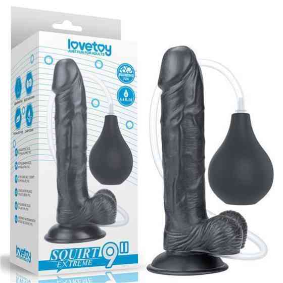 Фалоімітатор - Squirt Extreme Dildo 9" Black Sex Aura Київ