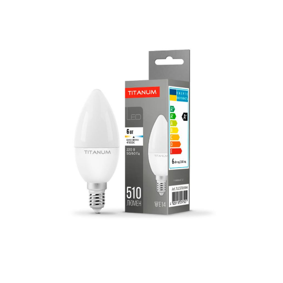 Лампа LED C37 6W E14 4100К 220V Titanum Житомир