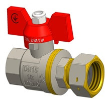 Кран кульовий прямий з накидною гайкою SOLOMON 3/4″ ВВ PN40 (V6003-S) Луцьк - фото 1