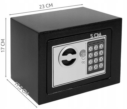 Електронний сейф металевий для зберігання цінних речей з ключами Malatec (S8799) Нововолинськ - фото 9