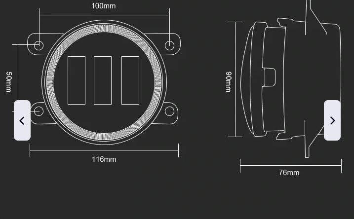 Протитуманні фари LED універсальна 3,5 дюйма 90мм туманка Харків - фото 3