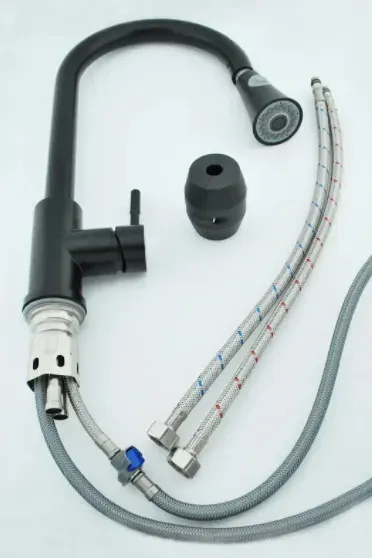 Змішувач для кухні Mixxus SUS-014-B з витяжною лійкою чорний з нержавіючої сталі Чернівці - фото 3