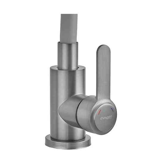 Кухонный смеситель Champion EZA-011 Graphite REFL.Gray с силиконовым серым изливом из нержавеющей стали (CH6566) Харьков