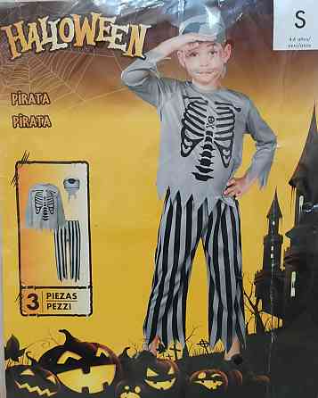 Дитячий костюм Пірат для вечірки на Хелловін футболка з довгим рукавом, штани, бандана розмір S 4-6 років сірий Київ