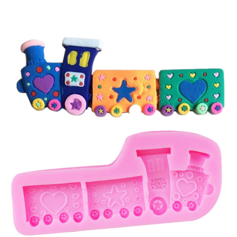 Молд силиконовый Паровоз 138 на 60 мм розовый Киев - изображение 7