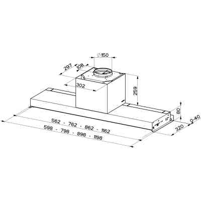 Вытяжка кухонная Faber In-Nova Touch Bk/X A90 (305.0611.153) Винница