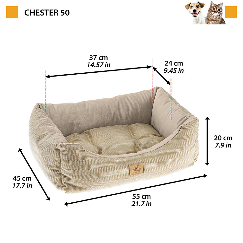 Мягкое место - лежак для собак и кошек Ferplast Chester (Ферпласт Честер) 55 х 45 х h 20 см - 50, Синий Запорожье - изображение 3