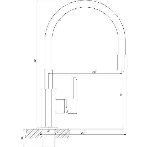 Змішувач для кухні DOMINO PRESTIGE DPS-203SLR-Black (000022592) Київ